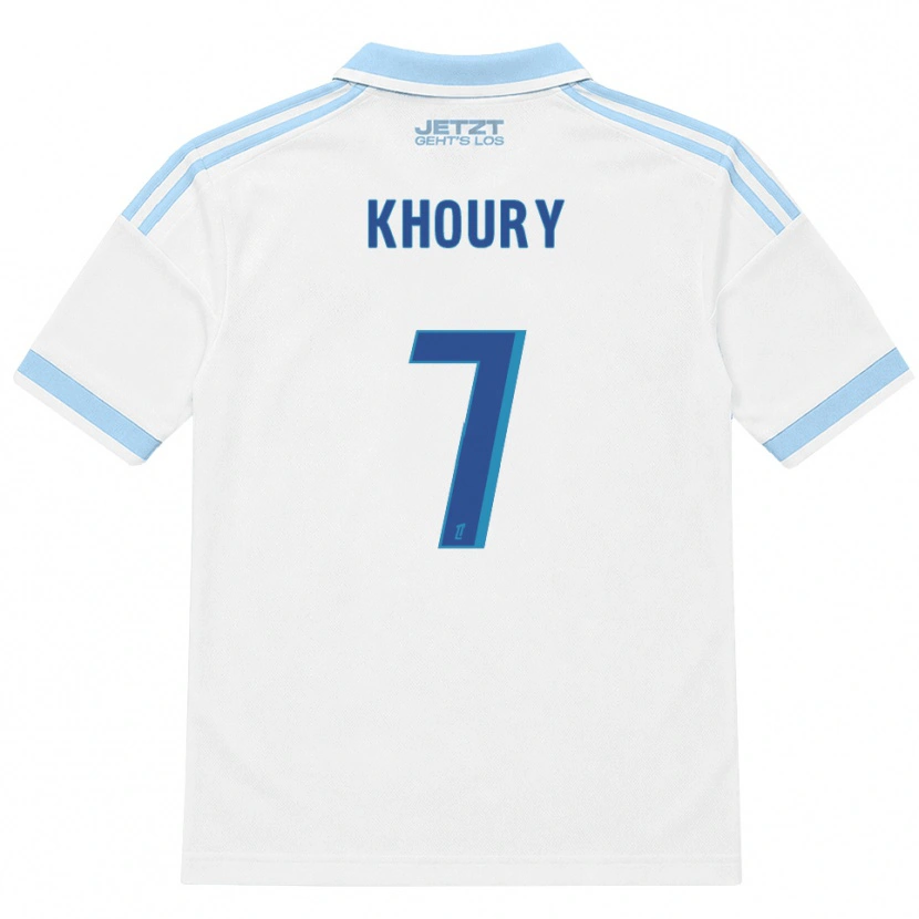 Danxen Mænd Pilar Khoury #7 Lys Himmelblå Hvid Rød Udebane Spillertrøjer 2026/27 Trøje T-Shirt