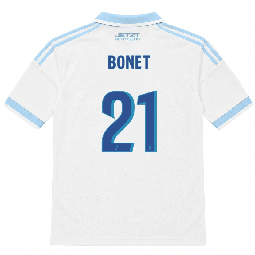 Danxen Mænd Élise Bonet #21 Lys Himmelblå Hvid Rød Udebane Spillertrøjer 2026/27 Trøje T-Shirt