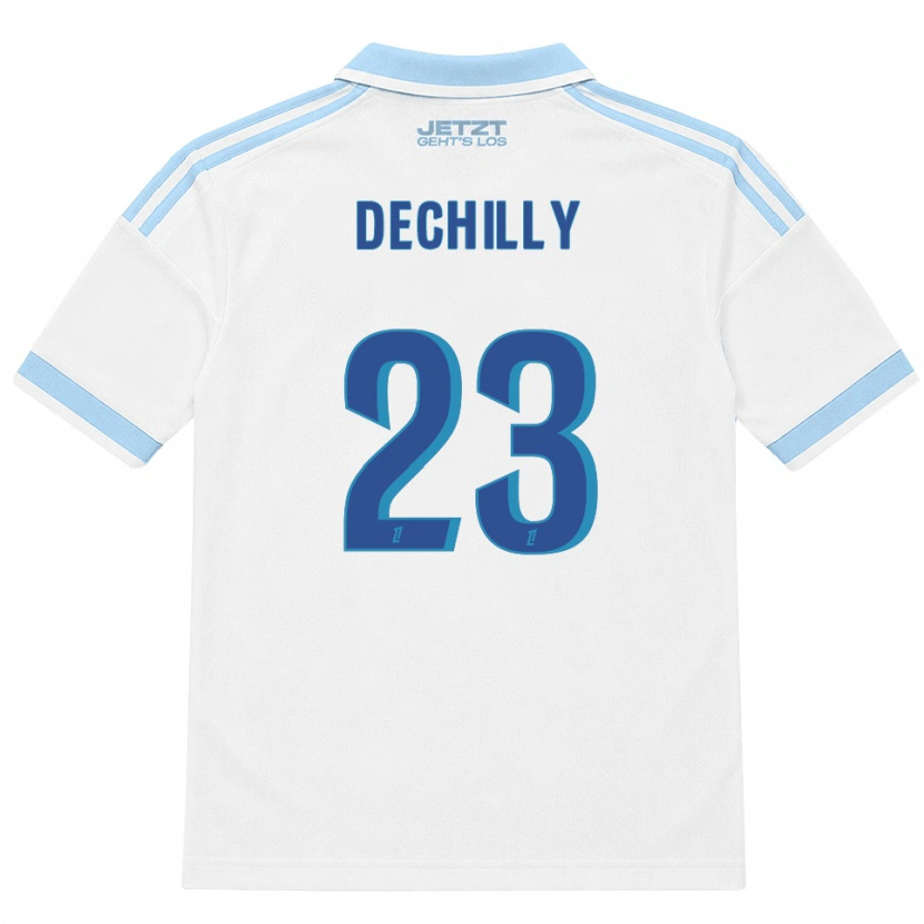 Danxen Mænd Pauline Dechilly #23 Lys Himmelblå Hvid Rød Udebane Spillertrøjer 2026/27 Trøje T-Shirt