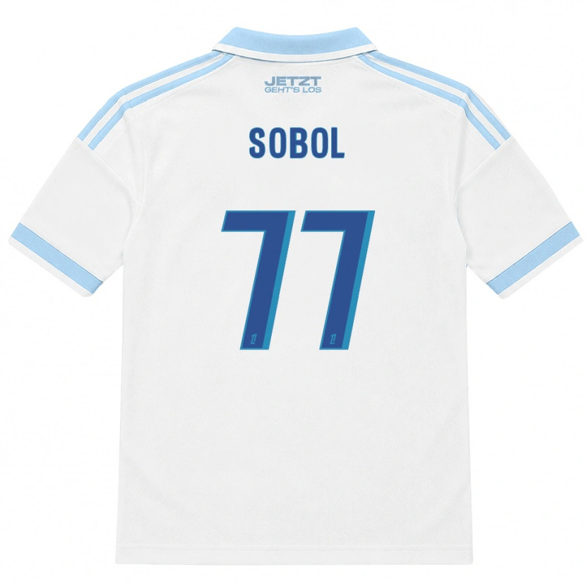 Danxen Mænd Eduard Sobol #77 Lys Himmelblå Hvid Rød Udebane Spillertrøjer 2026/27 Trøje T-Shirt