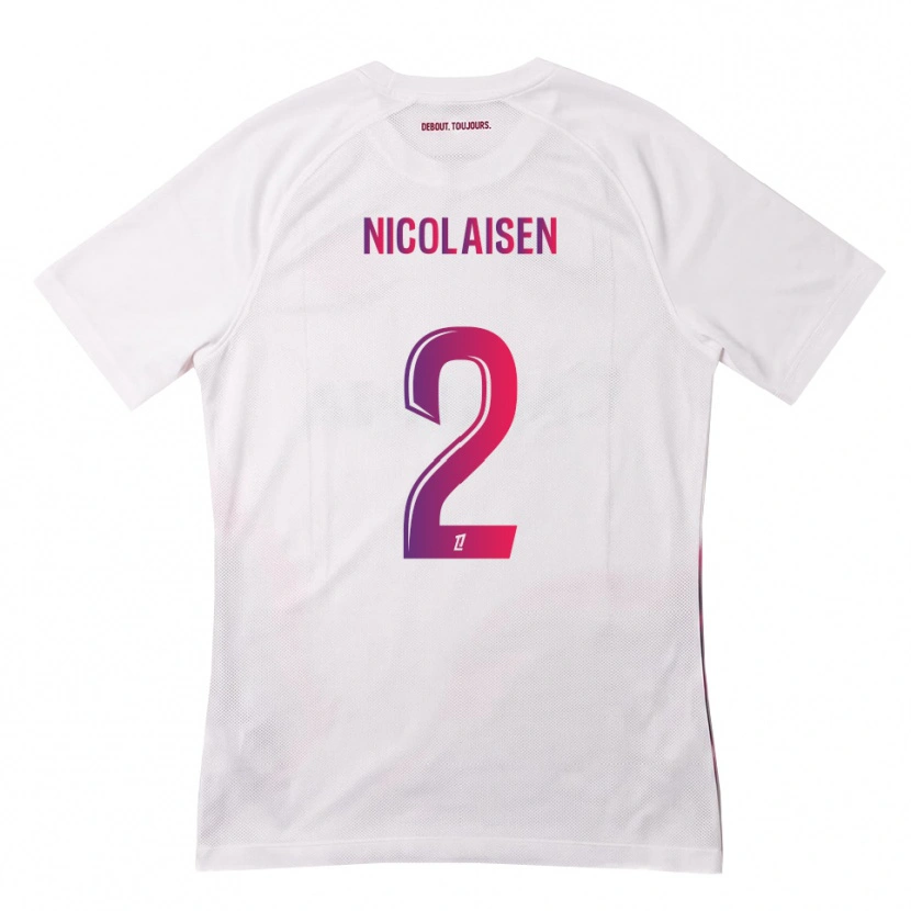 Danxen Mænd Rasmus Nicolaisen #2 Hvid Pink Lilla Udebane Spillertrøjer 2026/27 Trøje T-Shirt
