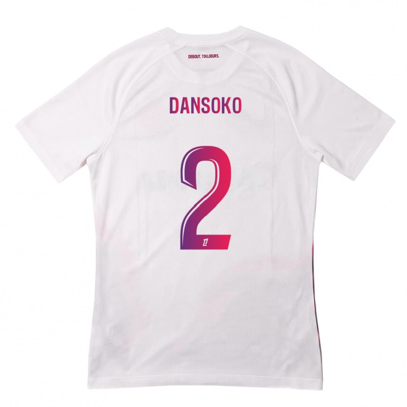 Danxen Mænd Mohamed Dansoko #2 Hvid Pink Lilla Udebane Spillertrøjer 2026/27 Trøje T-Shirt