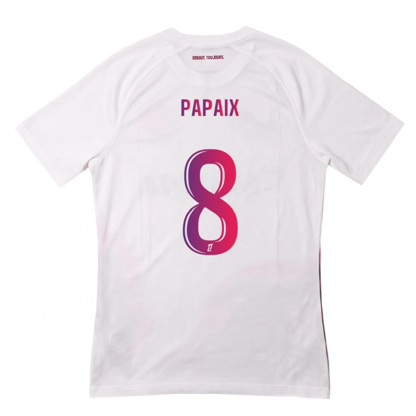 Danxen Mænd Pauline Papaix #8 Hvid Pink Lilla Udebane Spillertrøjer 2026/27 Trøje T-Shirt