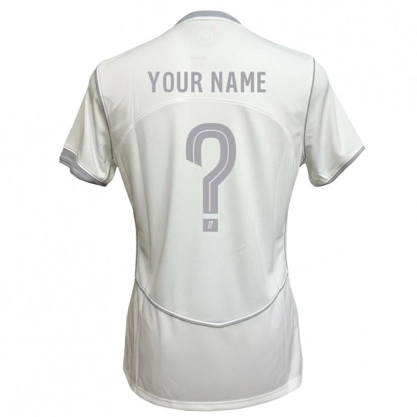 Danxen Mænd Dit Navn #0 Hvid Grå Udebane Spillertrøjer 2026/27 Trøje T-Shirt