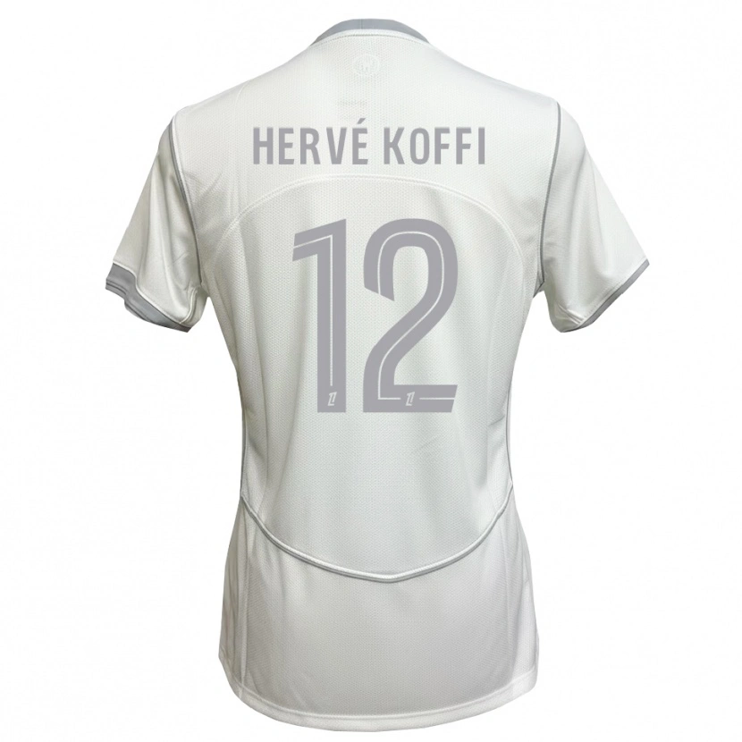 Danxen Mænd Hervé Koffi #12 Hvid Grå Udebane Spillertrøjer 2026/27 Trøje T-Shirt