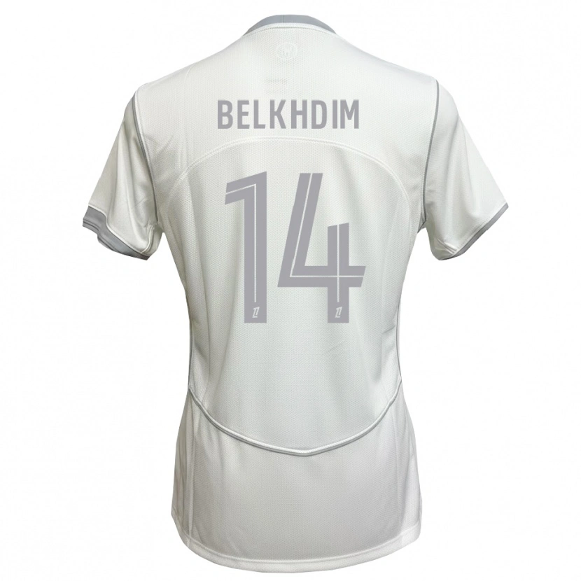 Danxen Mænd Yassin Belkhdim #14 Hvid Grå Udebane Spillertrøjer 2026/27 Trøje T-Shirt