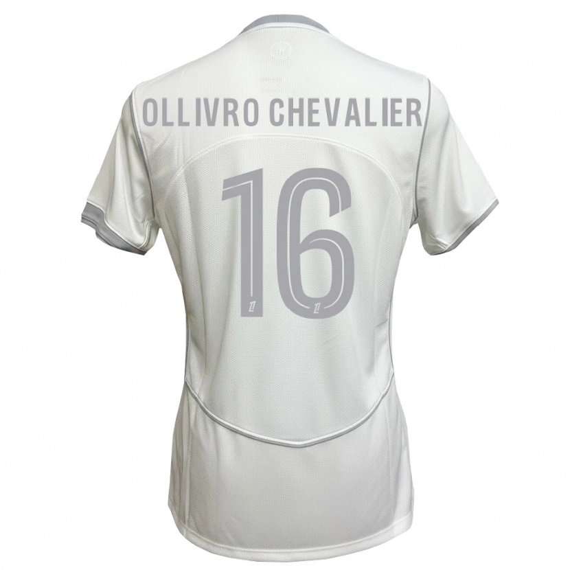 Danxen Mænd Sacha Ollivro Chevalier #16 Hvid Grå Udebane Spillertrøjer 2026/27 Trøje T-Shirt