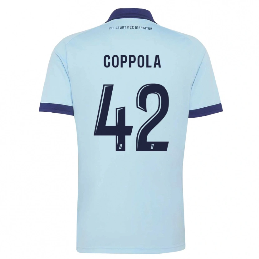 Danxen Mænd Diego Coppola #42 Kornblomstblå Sort Udebane Spillertrøjer 2026/27 Trøje T-Shirt