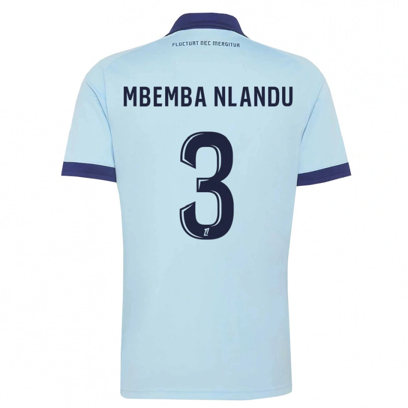 Danxen Mænd Emmanuel Mbemba #3 Kornblomstblå Sort Udebane Spillertrøjer 2026/27 Trøje T-Shirt