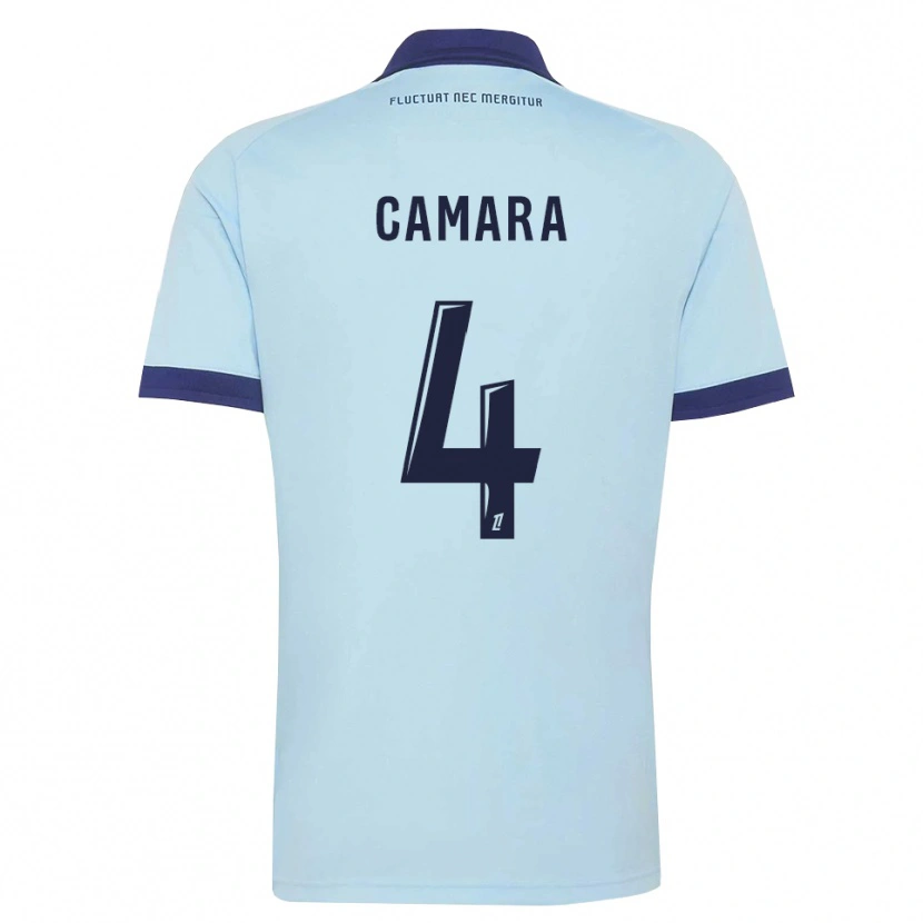 Danxen Mænd Alseny Camara #4 Kornblomstblå Sort Udebane Spillertrøjer 2026/27 Trøje T-Shirt