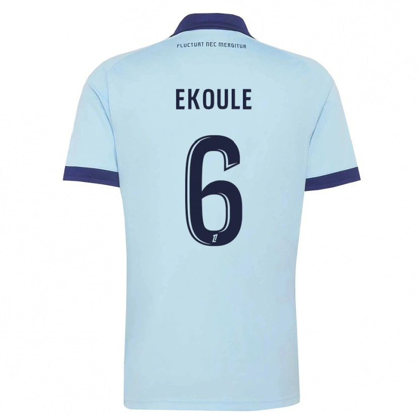Danxen Mænd Lionel Ekoule #6 Kornblomstblå Sort Udebane Spillertrøjer 2026/27 Trøje T-Shirt