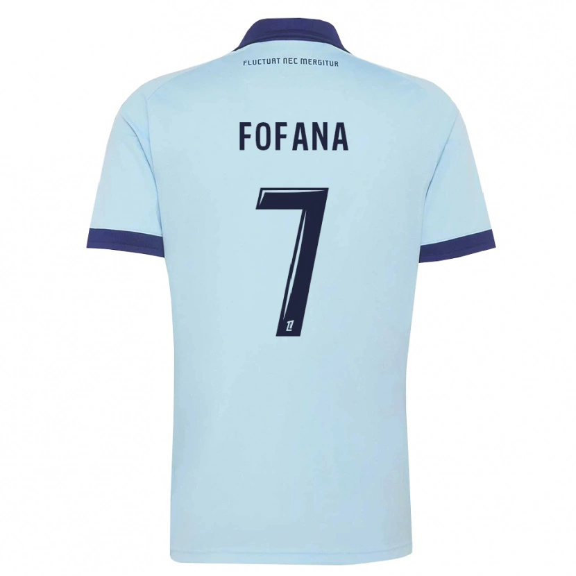 Danxen Mænd Kaïs Fofana #7 Kornblomstblå Sort Udebane Spillertrøjer 2026/27 Trøje T-Shirt