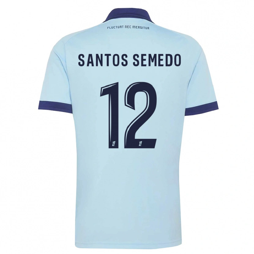 Danxen Mænd Ilyes Dos Santos Semedo #12 Kornblomstblå Sort Udebane Spillertrøjer 2026/27 Trøje T-Shirt