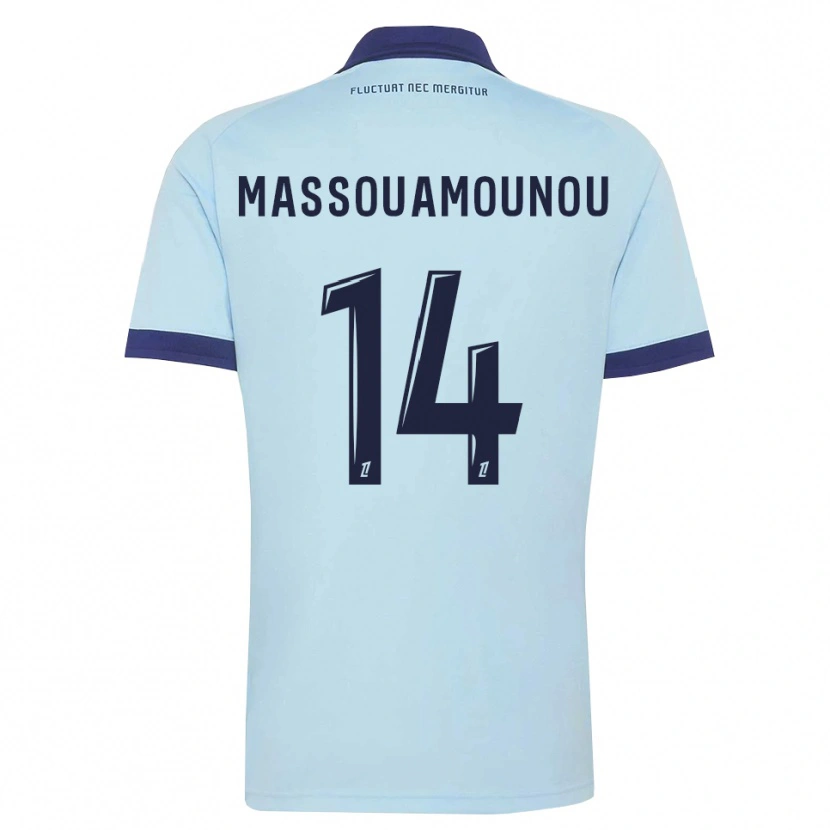 Danxen Mænd Patino Massouamounou #14 Kornblomstblå Sort Udebane Spillertrøjer 2026/27 Trøje T-Shirt
