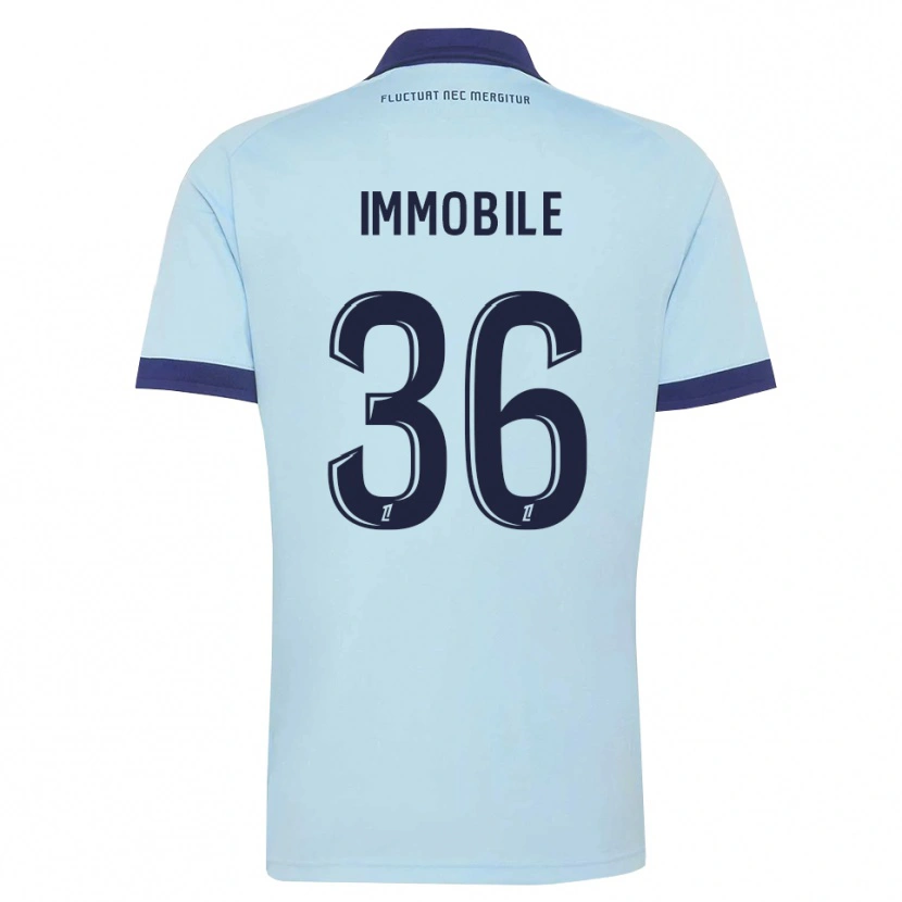 Danxen Mænd Ciro Immobile #36 Kornblomstblå Sort Udebane Spillertrøjer 2026/27 Trøje T-Shirt