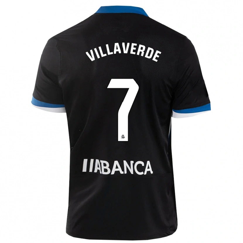 Danxen Mænd Hugo Villaverde #7 Sort Blå Hvid Udebane Spillertrøjer 2026/27 Trøje T-Shirt