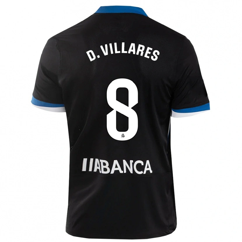 Danxen Mænd Diego Villares #8 Sort Blå Hvid Udebane Spillertrøjer 2026/27 Trøje T-Shirt