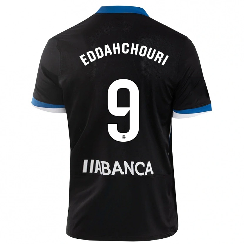 Danxen Mænd Zakaria Eddahchouri #9 Sort Blå Hvid Udebane Spillertrøjer 2026/27 Trøje T-Shirt