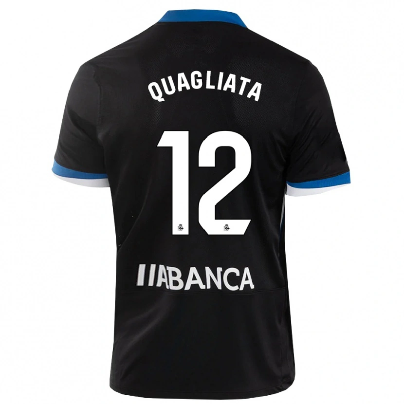 Danxen Mænd Giacomo Quagliata #12 Sort Blå Hvid Udebane Spillertrøjer 2026/27 Trøje T-Shirt
