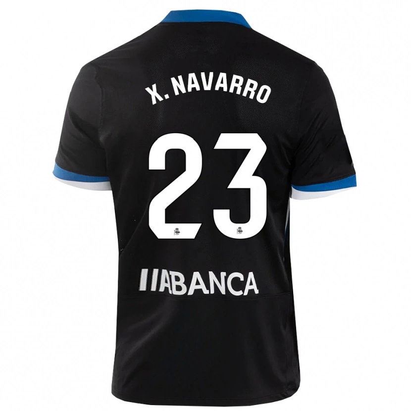Danxen Mænd Ximo Navarro #23 Sort Blå Hvid Udebane Spillertrøjer 2026/27 Trøje T-Shirt