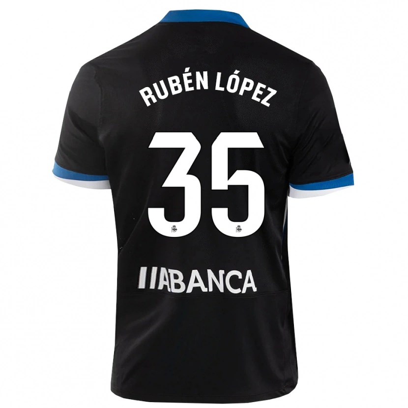 Danxen Mænd Rubén López #35 Sort Blå Hvid Udebane Spillertrøjer 2026/27 Trøje T-Shirt