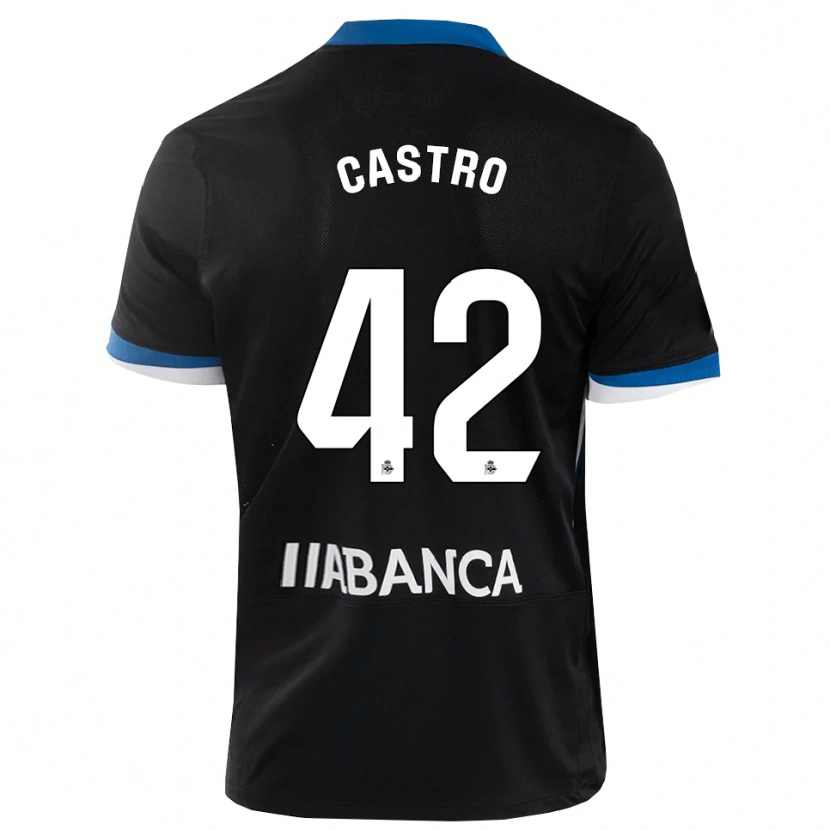 Danxen Mænd Lucas Castro #42 Sort Blå Hvid Udebane Spillertrøjer 2026/27 Trøje T-Shirt