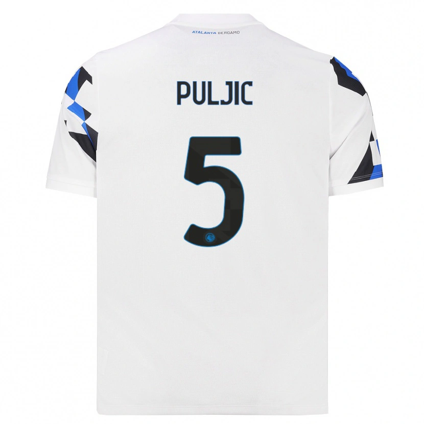 Danxen Mænd Ljubo Puljic #5 Hvid Rød Blå Udebane Spillertrøjer 2026/27 Trøje T-Shirt