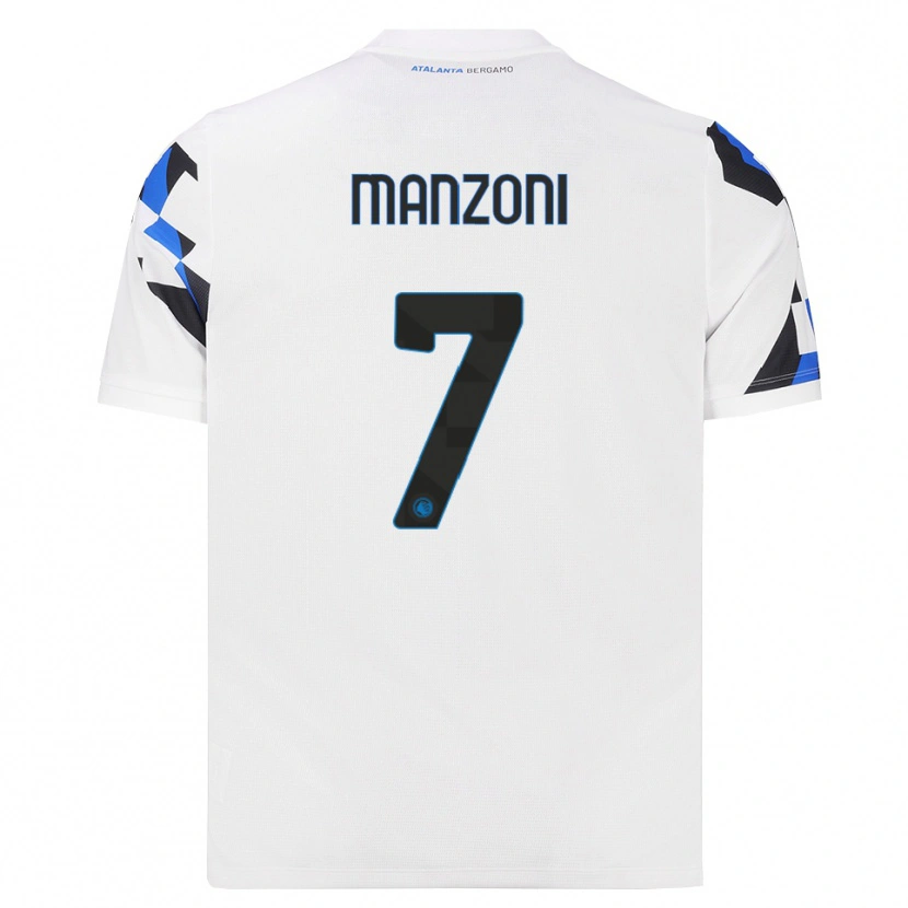 Danxen Mænd Alberto Manzoni #7 Hvid Rød Blå Udebane Spillertrøjer 2026/27 Trøje T-Shirt