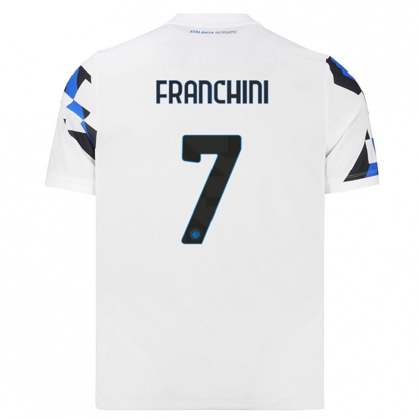 Danxen Mænd Alessandro Franchini #7 Hvid Rød Blå Udebane Spillertrøjer 2026/27 Trøje T-Shirt