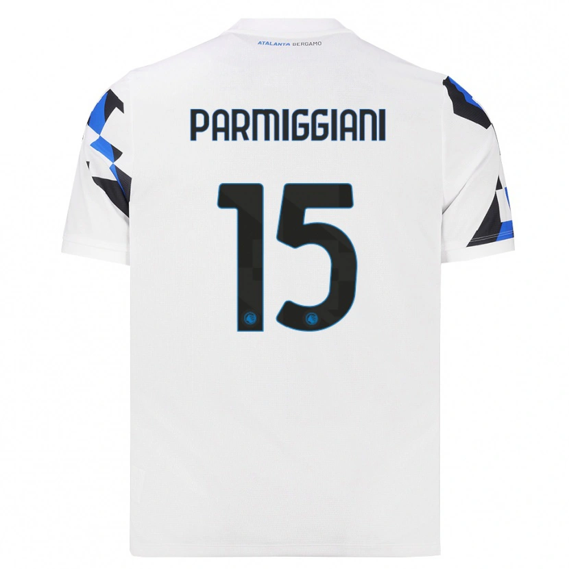 Danxen Mænd Pietro Parmiggiani #15 Hvid Rød Blå Udebane Spillertrøjer 2026/27 Trøje T-Shirt