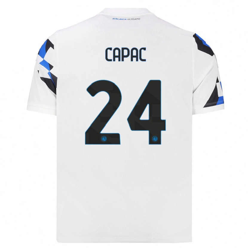 Danxen Mænd Alexandru Capac #24 Hvid Rød Blå Udebane Spillertrøjer 2026/27 Trøje T-Shirt