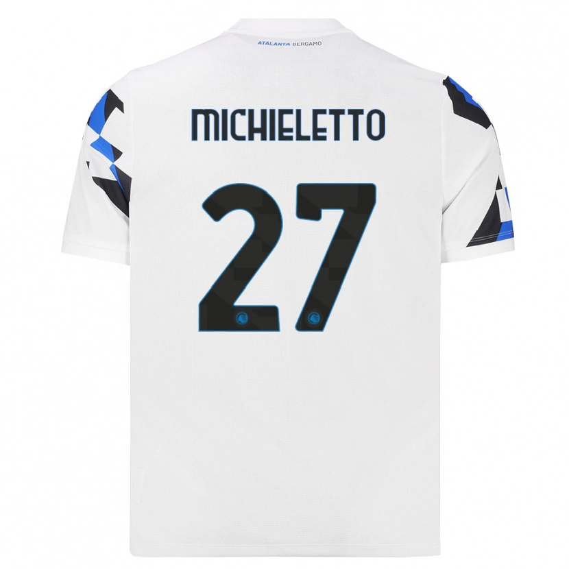 Danxen Mænd Andrea Michieletto #27 Hvid Rød Blå Udebane Spillertrøjer 2026/27 Trøje T-Shirt