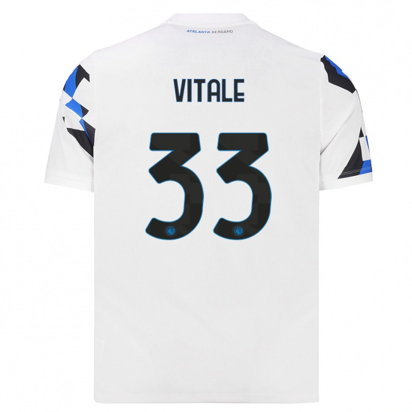Danxen Mænd Francesca Vitale #33 Hvid Rød Blå Udebane Spillertrøjer 2026/27 Trøje T-Shirt
