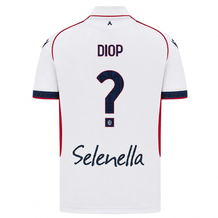 Danxen Mænd Saer Diop #0 Hvid Rød Kongelig Blå Udebane Spillertrøjer 2026/27 Trøje T-Shirt