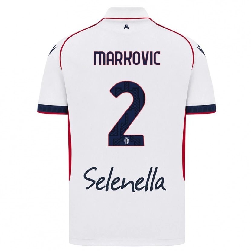 Danxen Mænd Petar Markovic #2 Hvid Rød Kongelig Blå Udebane Spillertrøjer 2026/27 Trøje T-Shirt