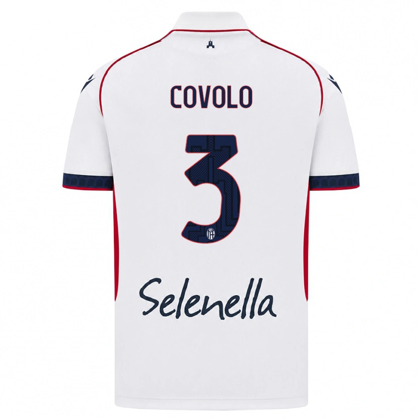 Danxen Mænd Giovanni Covolo #3 Hvid Rød Kongelig Blå Udebane Spillertrøjer 2026/27 Trøje T-Shirt