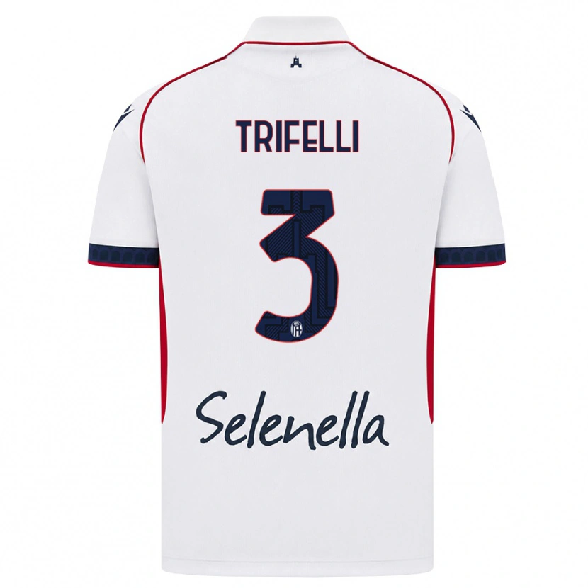 Danxen Mænd Edoardo Trifelli #3 Hvid Rød Kongelig Blå Udebane Spillertrøjer 2026/27 Trøje T-Shirt