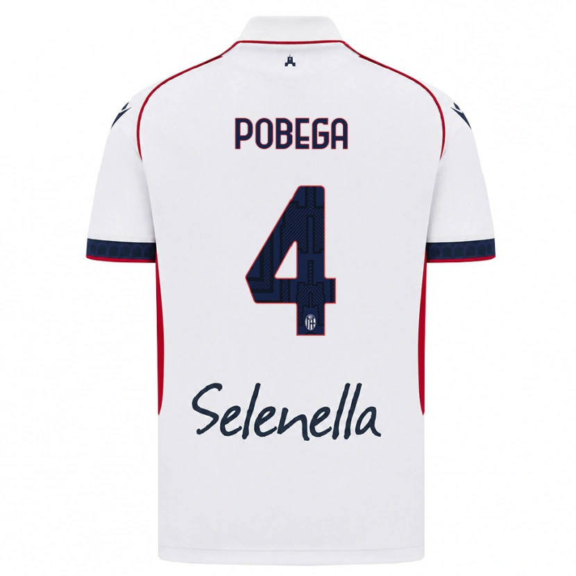 Danxen Mænd Tommaso Pobega #4 Hvid Rød Kongelig Blå Udebane Spillertrøjer 2026/27 Trøje T-Shirt