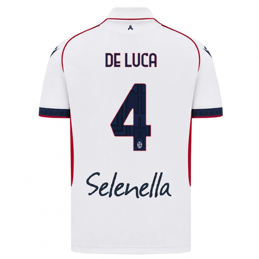 Danxen Mænd Alessandro De Luca #4 Hvid Rød Kongelig Blå Udebane Spillertrøjer 2026/27 Trøje T-Shirt