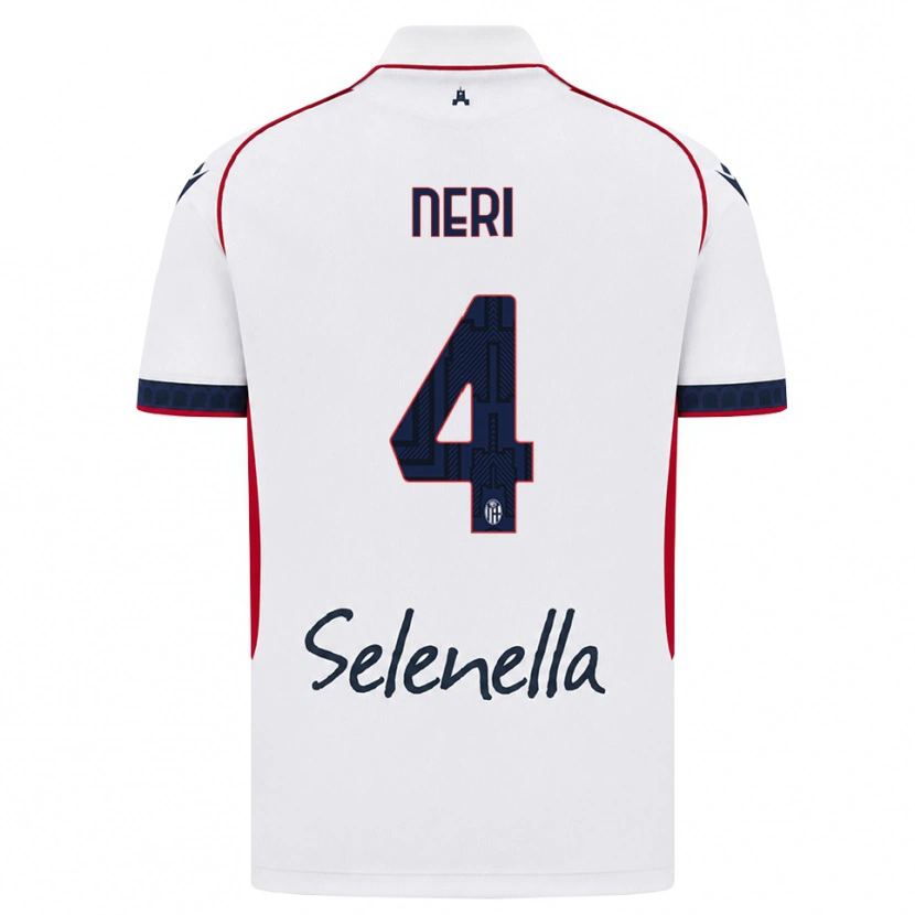 Danxen Mænd Jacopo Neri #4 Hvid Rød Kongelig Blå Udebane Spillertrøjer 2026/27 Trøje T-Shirt