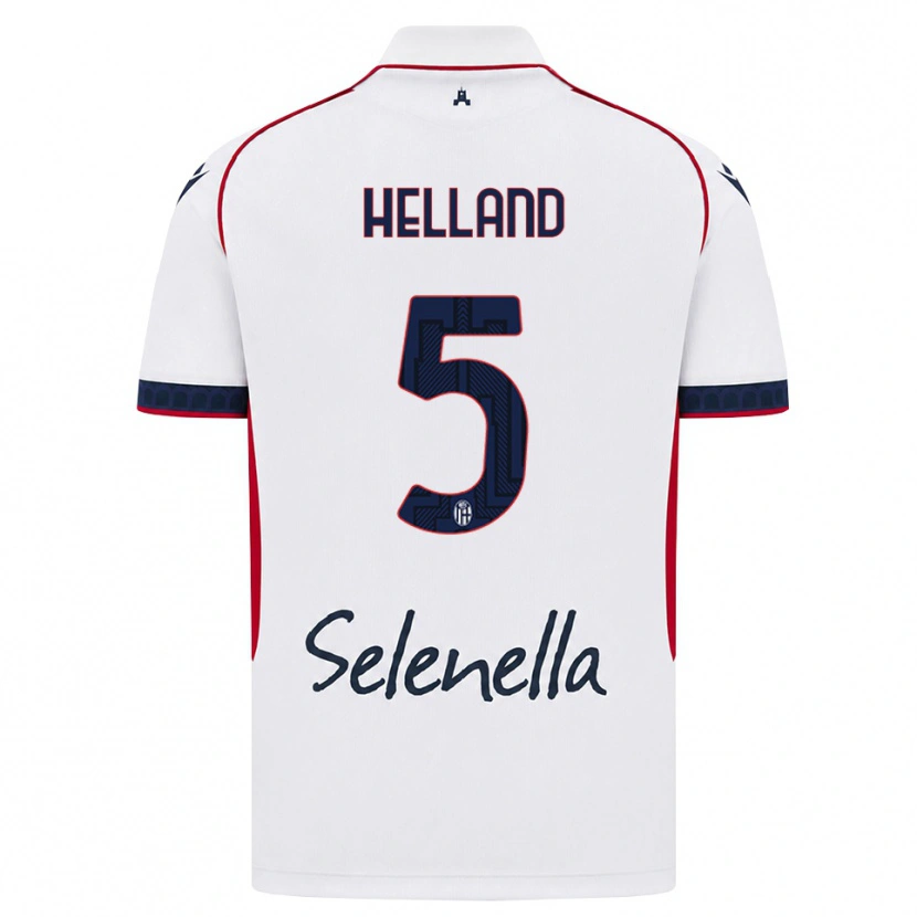 Danxen Mænd Eivind Helland #5 Hvid Rød Kongelig Blå Udebane Spillertrøjer 2026/27 Trøje T-Shirt