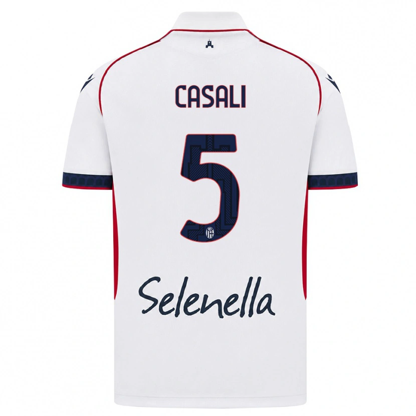 Danxen Mænd Giacomo Casali #5 Hvid Rød Kongelig Blå Udebane Spillertrøjer 2026/27 Trøje T-Shirt