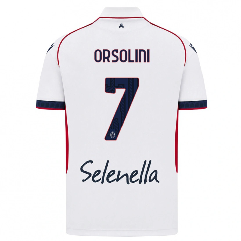 Danxen Mænd Riccardo Orsolini #7 Hvid Rød Kongelig Blå Udebane Spillertrøjer 2026/27 Trøje T-Shirt