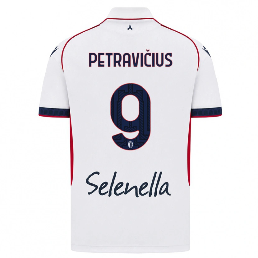 Danxen Mænd Joris Petravičius #9 Hvid Rød Kongelig Blå Udebane Spillertrøjer 2026/27 Trøje T-Shirt