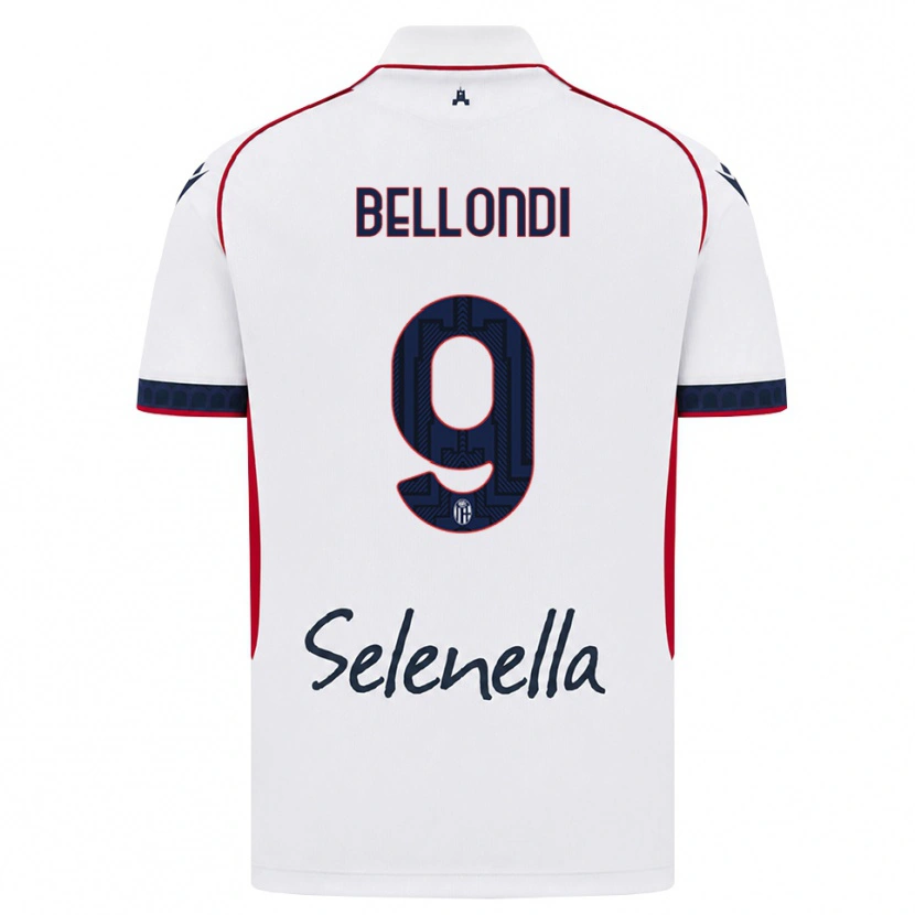 Danxen Mænd Nicolò Bellondi #9 Hvid Rød Kongelig Blå Udebane Spillertrøjer 2026/27 Trøje T-Shirt