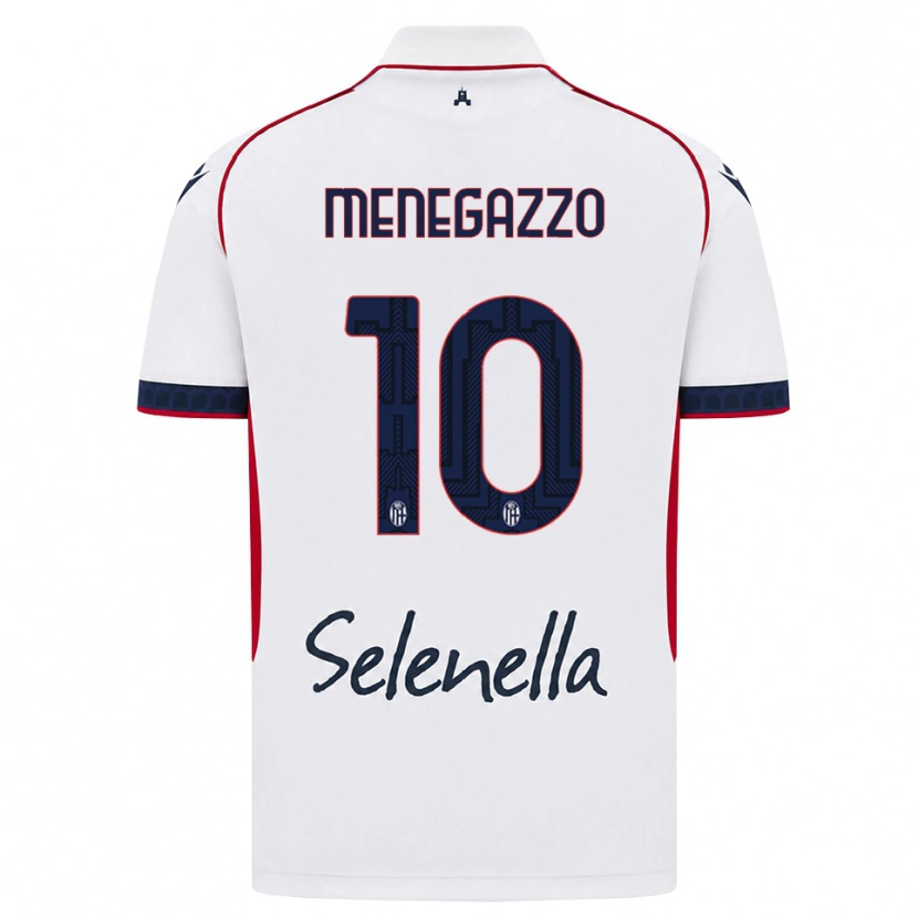 Danxen Mænd Lorenzo Menegazzo #10 Hvid Rød Kongelig Blå Udebane Spillertrøjer 2026/27 Trøje T-Shirt