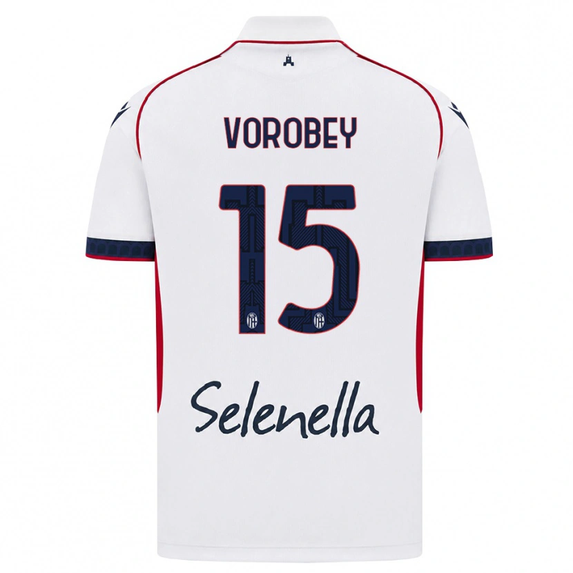 Danxen Mænd Maksym Vorobey #15 Hvid Rød Kongelig Blå Udebane Spillertrøjer 2026/27 Trøje T-Shirt