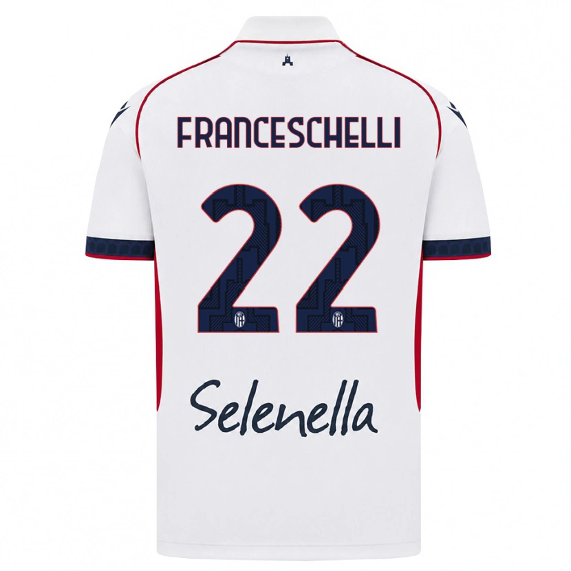 Danxen Mænd Matteo Franceschelli #22 Hvid Rød Kongelig Blå Udebane Spillertrøjer 2026/27 Trøje T-Shirt