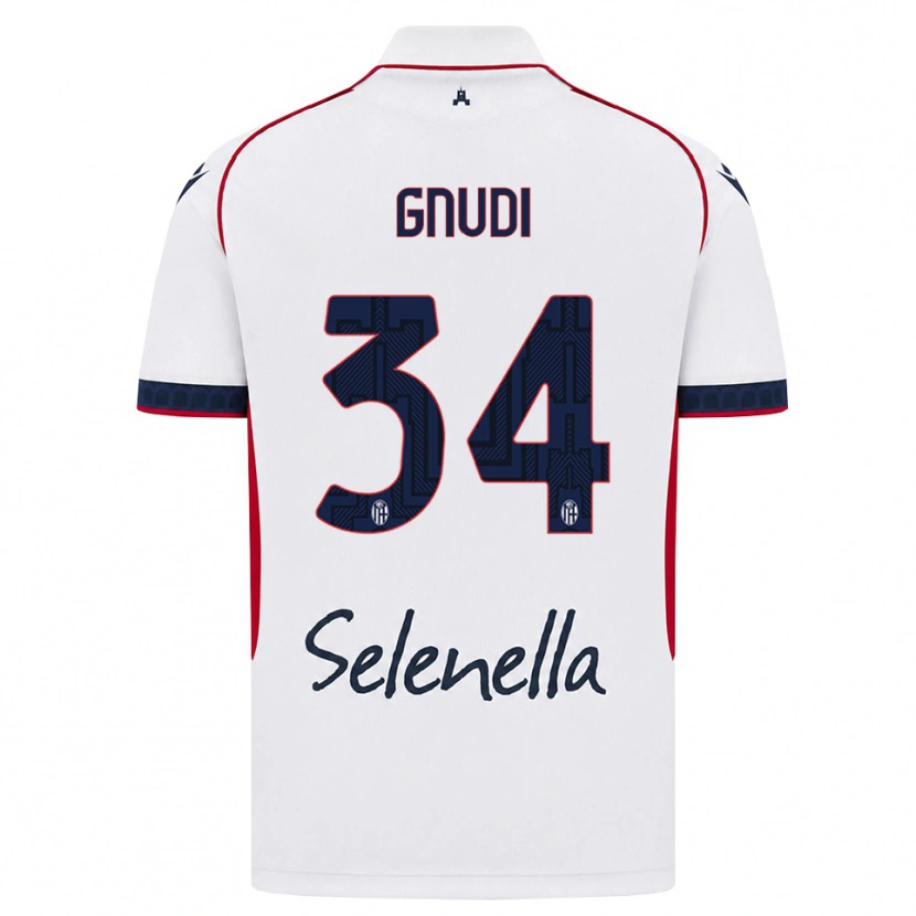 Danxen Mænd Riccardo Gnudi #34 Hvid Rød Kongelig Blå Udebane Spillertrøjer 2026/27 Trøje T-Shirt
