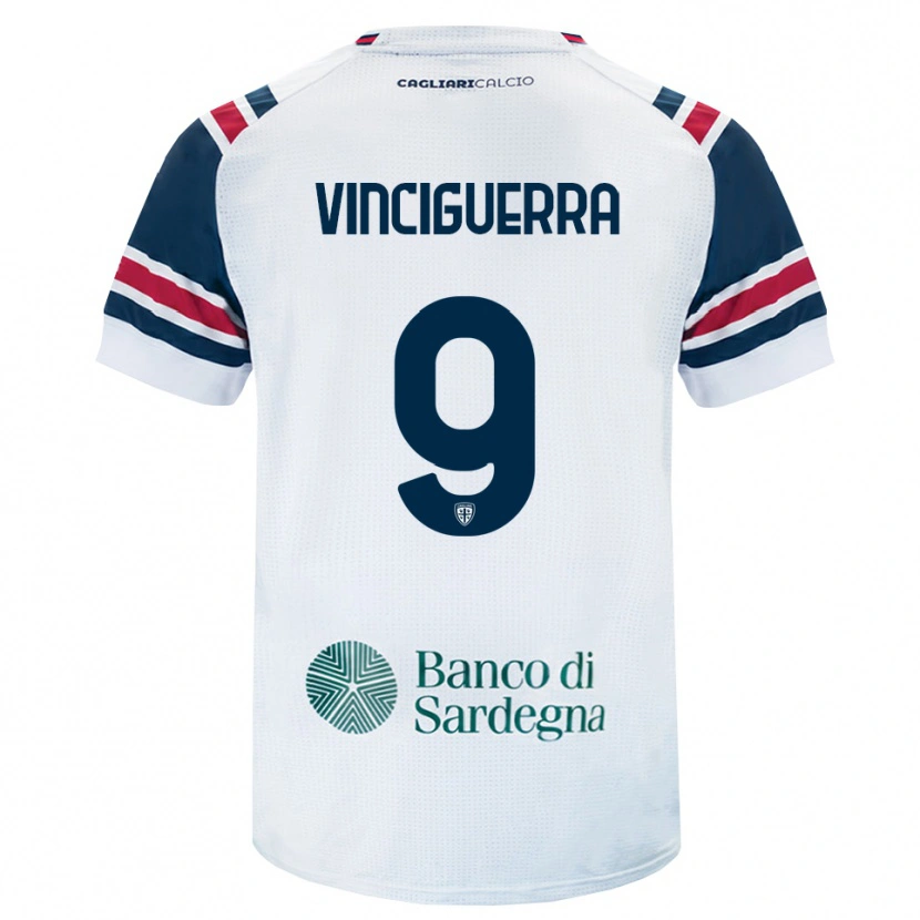 Danxen Mænd Alessandro Vinciguerra #9 Hvid Rød Grøn Udebane Spillertrøjer 2026/27 Trøje T-Shirt